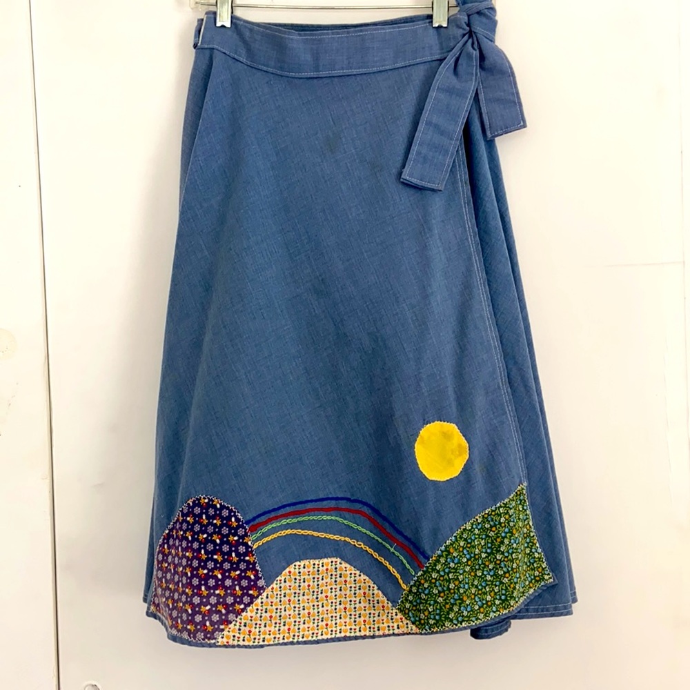 Vintage chambray wrap skirt.